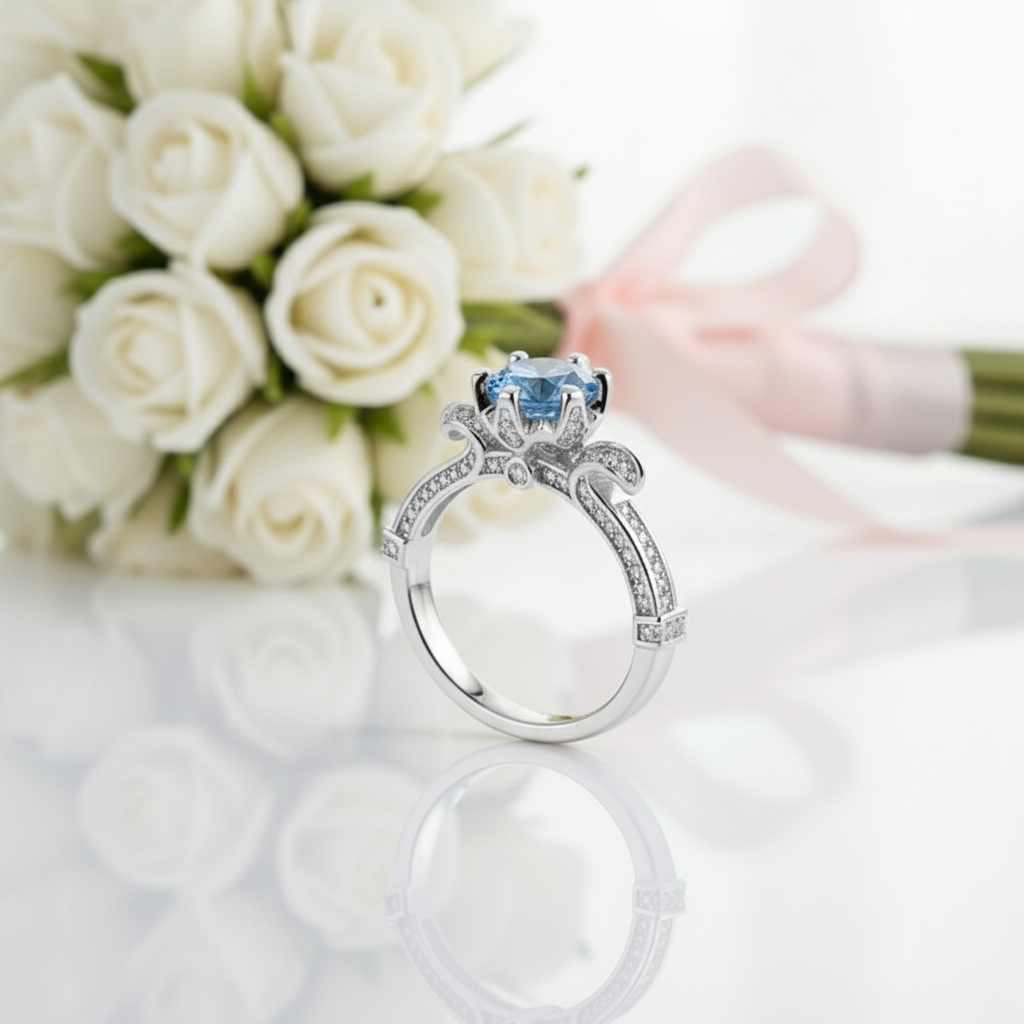 1Ct D Color Antique Option Round Diamond Option Engagement Ring-Black Diamonds New York