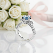 1Ct D Color Antique Style Round Diamond Engagement Ring-Black Diamonds New York