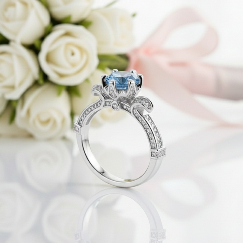 1Ct D Color Antique Style Round Diamond Engagement Ring-Black Diamonds New York