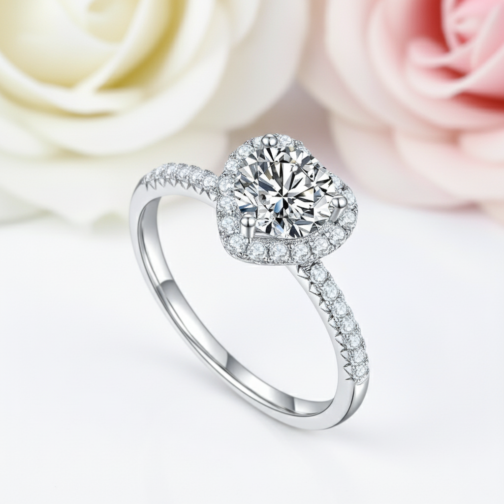 1Ct VVS1Heart Diamond Wedding Ring-Black Diamonds New York