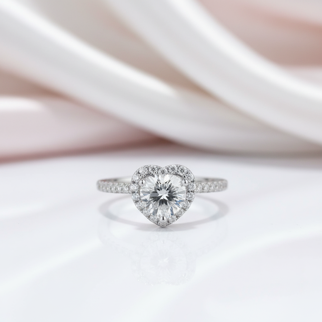 1Ct Diamond Option Heart Wedding Ring-Black Diamonds New York