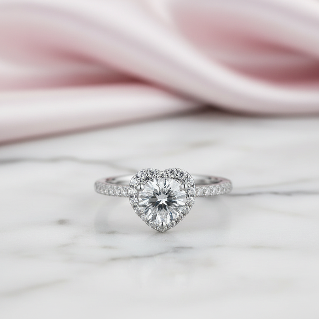 1Ct Diamond Option Heart Wedding Ring-Black Diamonds New York