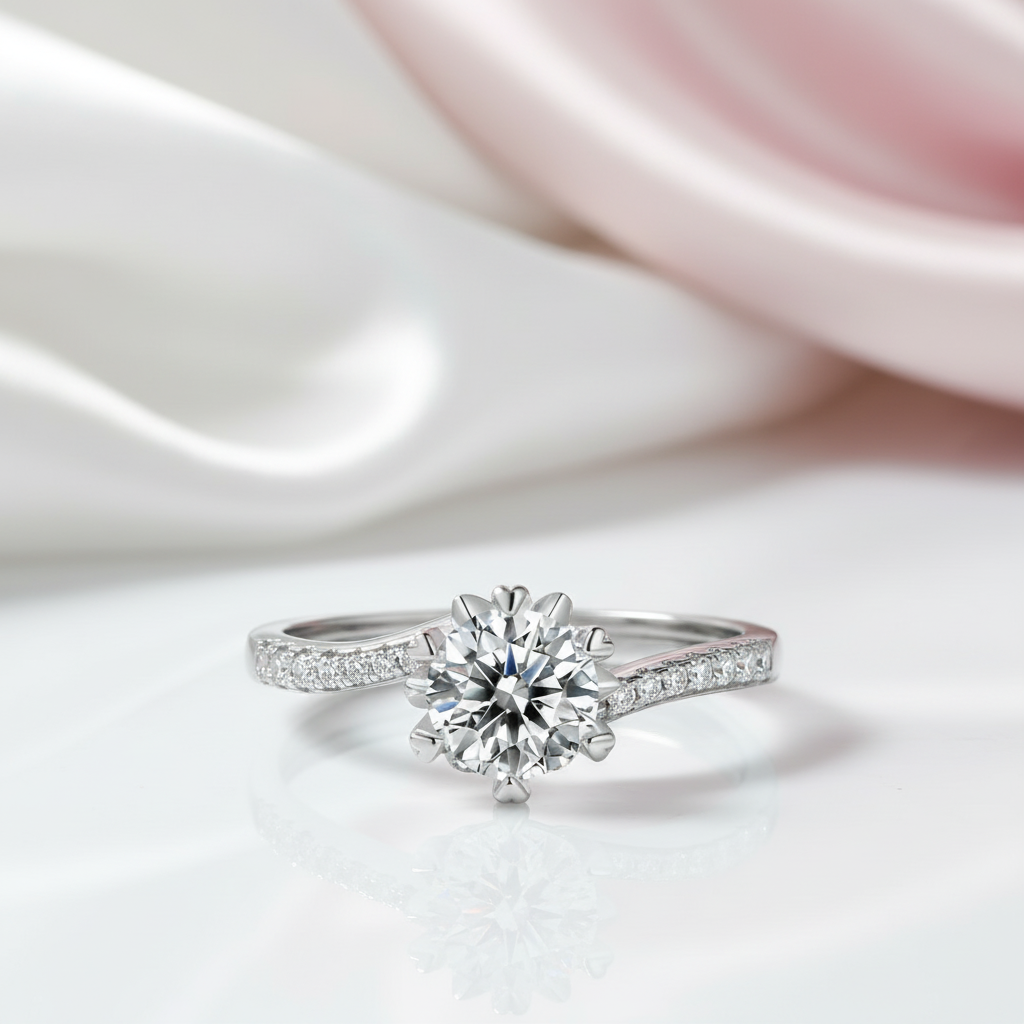 1Ct VVS1 Snowflake Diamond Option Engagement Ring-Black Diamonds New York