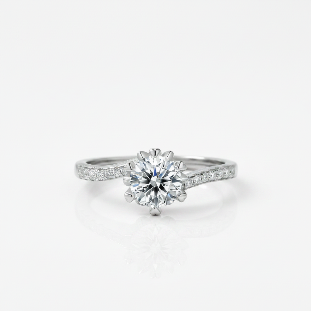1Ct VVS1 Snowflake Diamond Option Engagement Ring-Black Diamonds New York