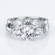 2-Pc 1.25 Ct Three Diamond Option Ring Set-Black Diamonds New York