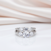 2-Pc 1.25 Ct Three Diamond Option Ring Set-Black Diamonds New York