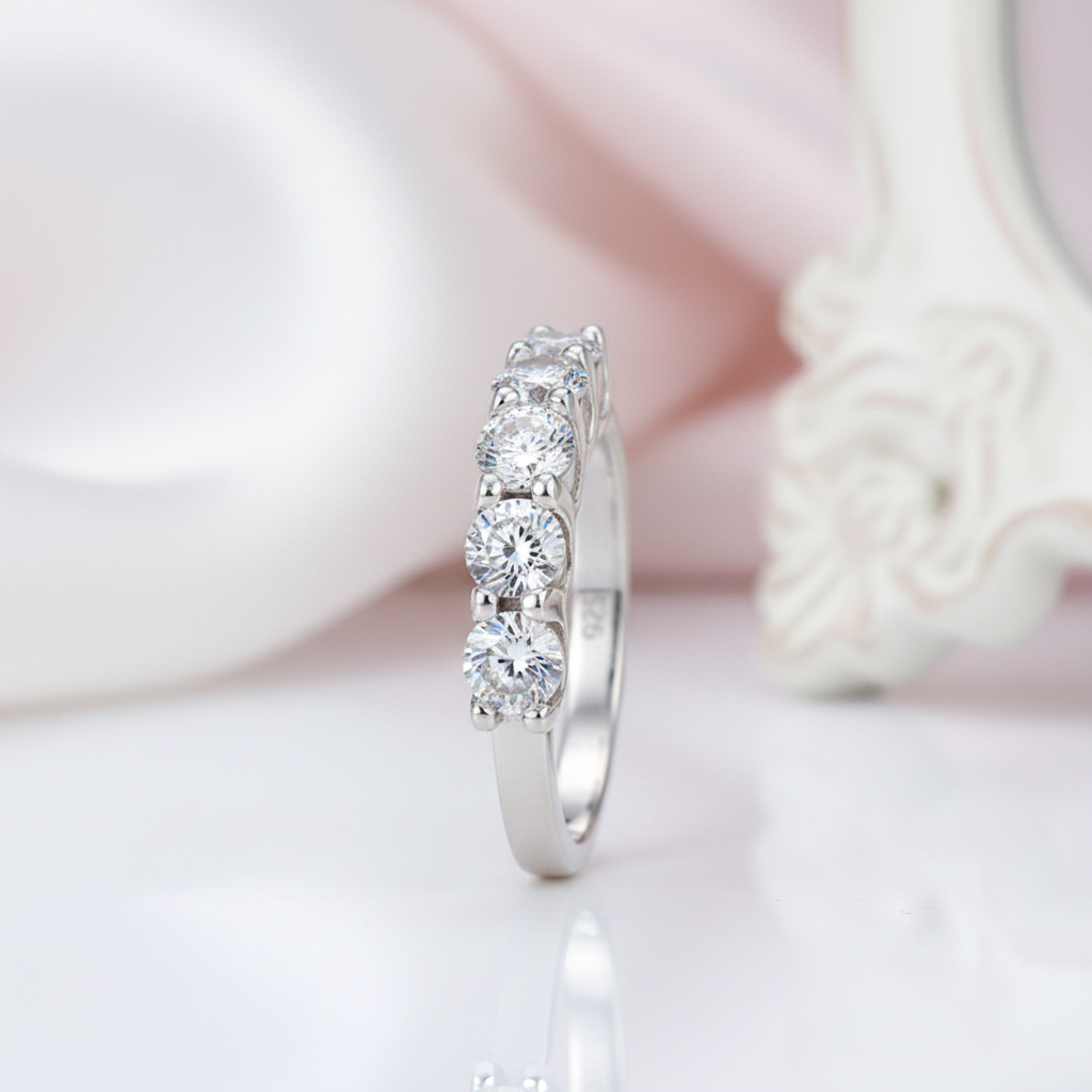 1.25 Ct Five Diamond Option Bridal Ring-Black Diamonds New York