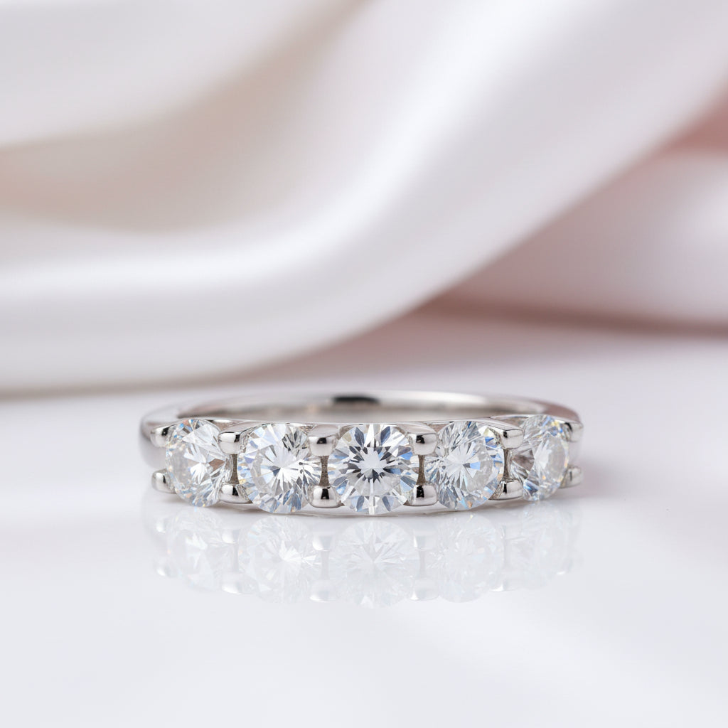 1.25 Ct Five Diamond Option Bridal Ring-Black Diamonds New York