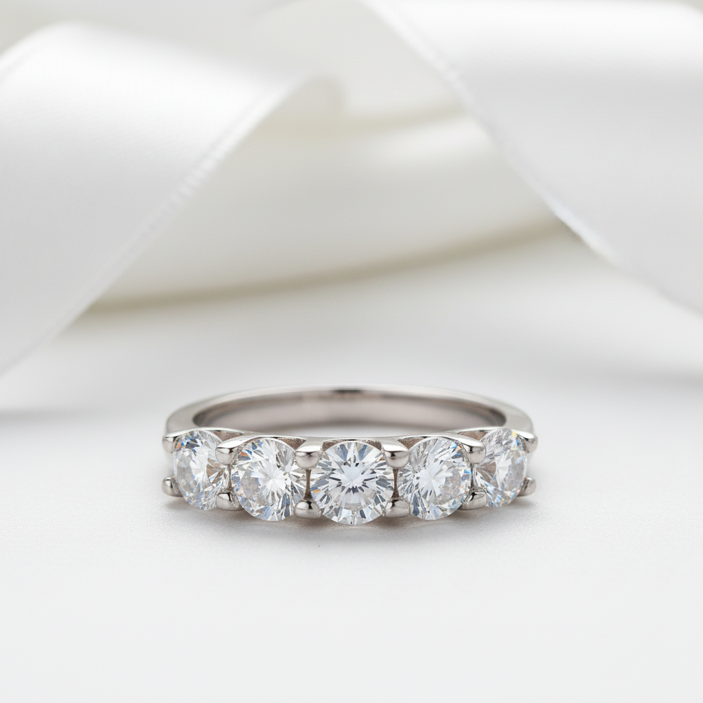 1.25 Ct Five Diamond Option Bridal Ring-Black Diamonds New York