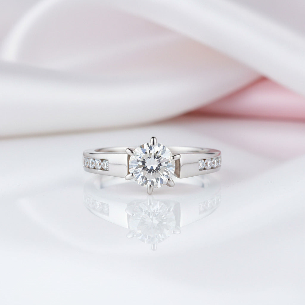 1.25 Ct Round Cut Diamond Option Wedding Engagement Ring-Black Diamonds New York