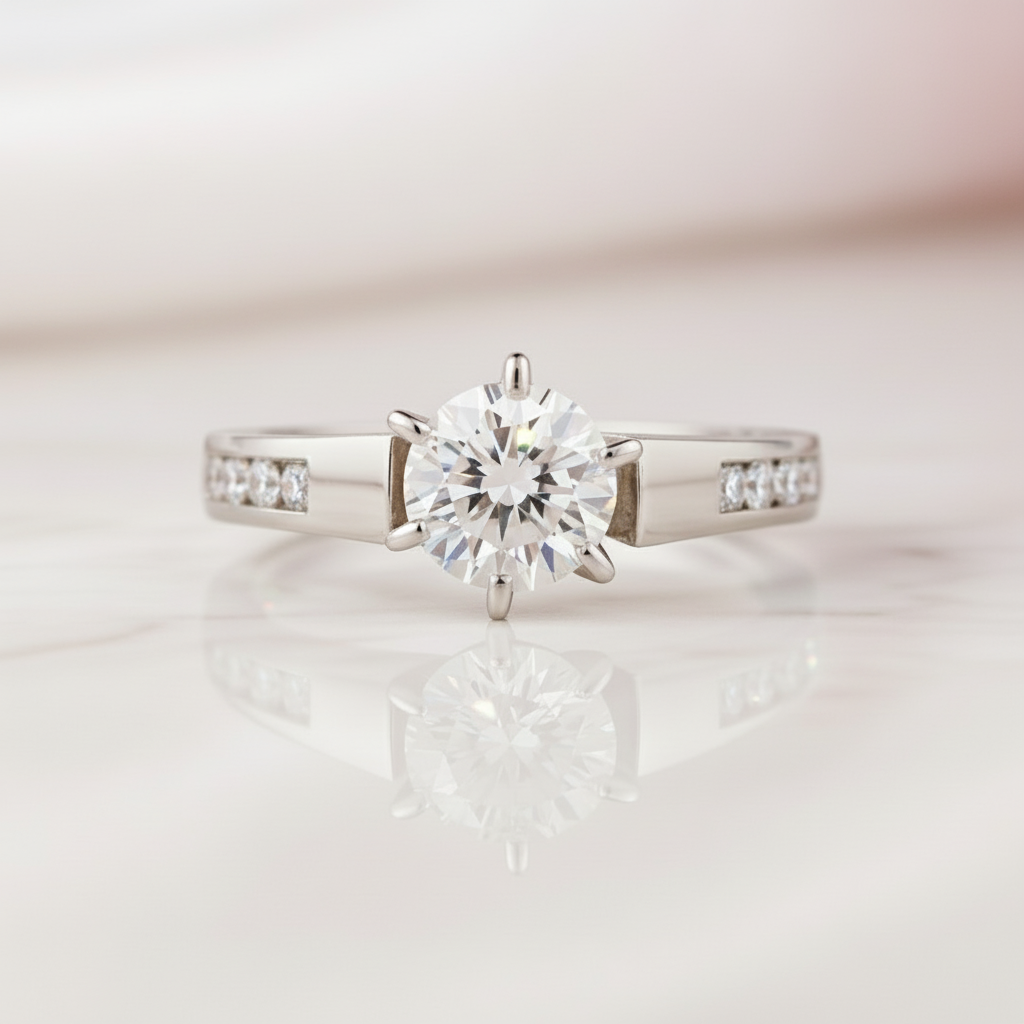 1.25 Ct Round Cut Diamond Option Wedding Engagement Ring-Black Diamonds New York