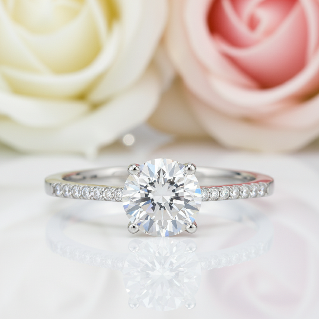 1.25 Ct Diamond Classic Engagement Ring-Black Diamonds New York