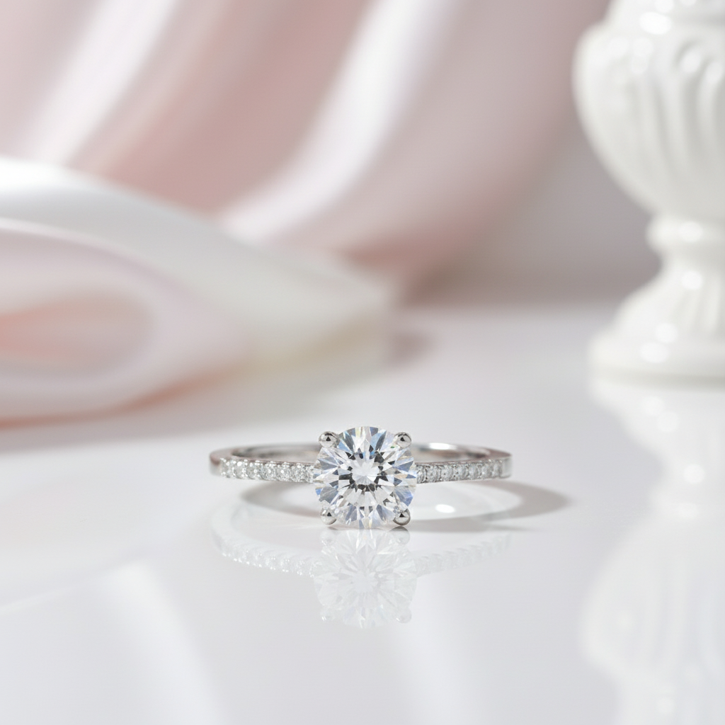 1.25 Ct Diamond Classic Engagement Ring-Black Diamonds New York