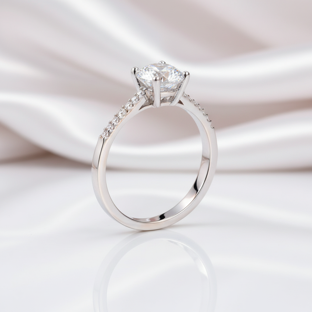 1.25 Ct Diamond Classic Engagement Ring-Black Diamonds New York