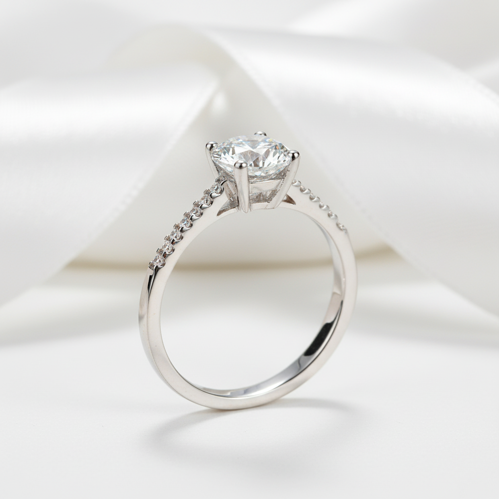 1.25 Ct Diamond Classic Engagement Ring-Black Diamonds New York