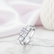 1.5 Carat 3-Stones Diamond Option Wedding Anniversary Ring-Black Diamonds New York