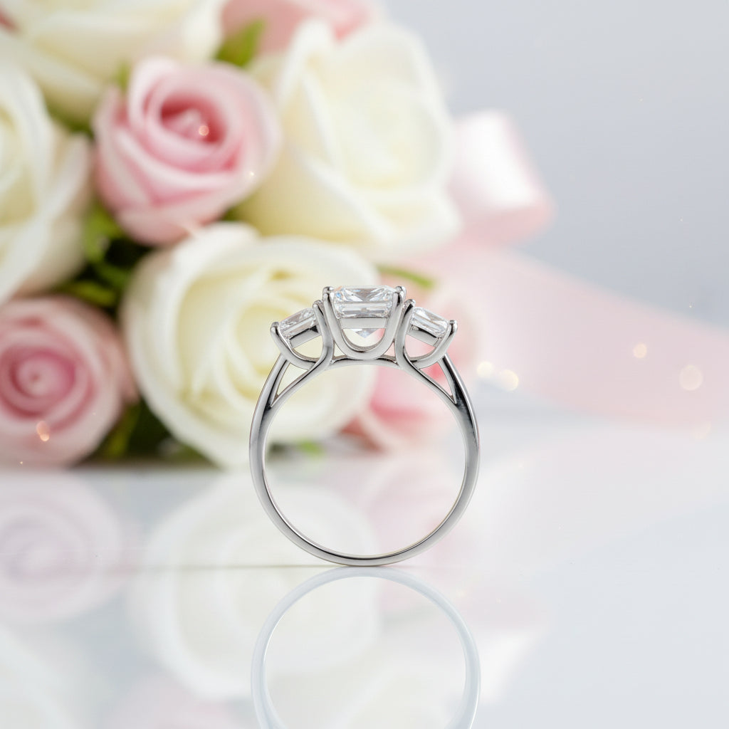 1.5 Carat 3-Stones Diamond Option Wedding Anniversary Ring-Black Diamonds New York