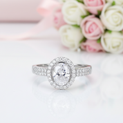 1.5 Ct Oval-cut Diamond Option with Halo Engagement Ring-Black Diamonds New York