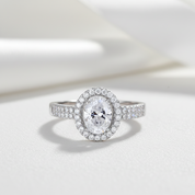 1.5 Ct Oval-cut Diamond Option with Halo Engagement Ring-Black Diamonds New York