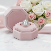 1.5 Ct Oval-cut Diamond Option with Halo Engagement Ring-Black Diamonds New York