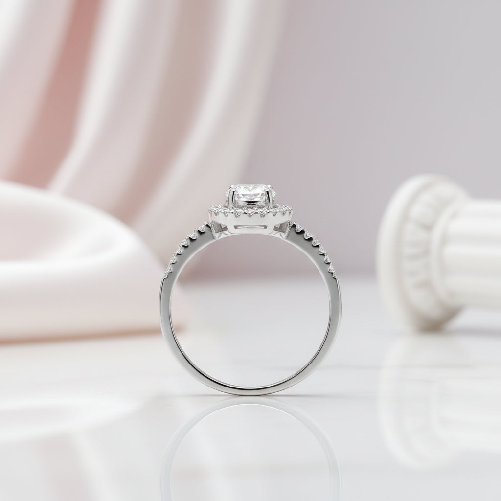 1.5 Ct Oval-cut Diamond Option with Halo Engagement Ring-Black Diamonds New York