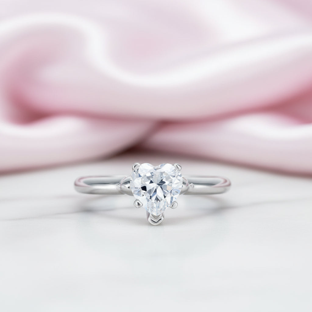 1.5 Carat Heart Cut Diamond Option Engagement Ring-Black Diamonds New York
