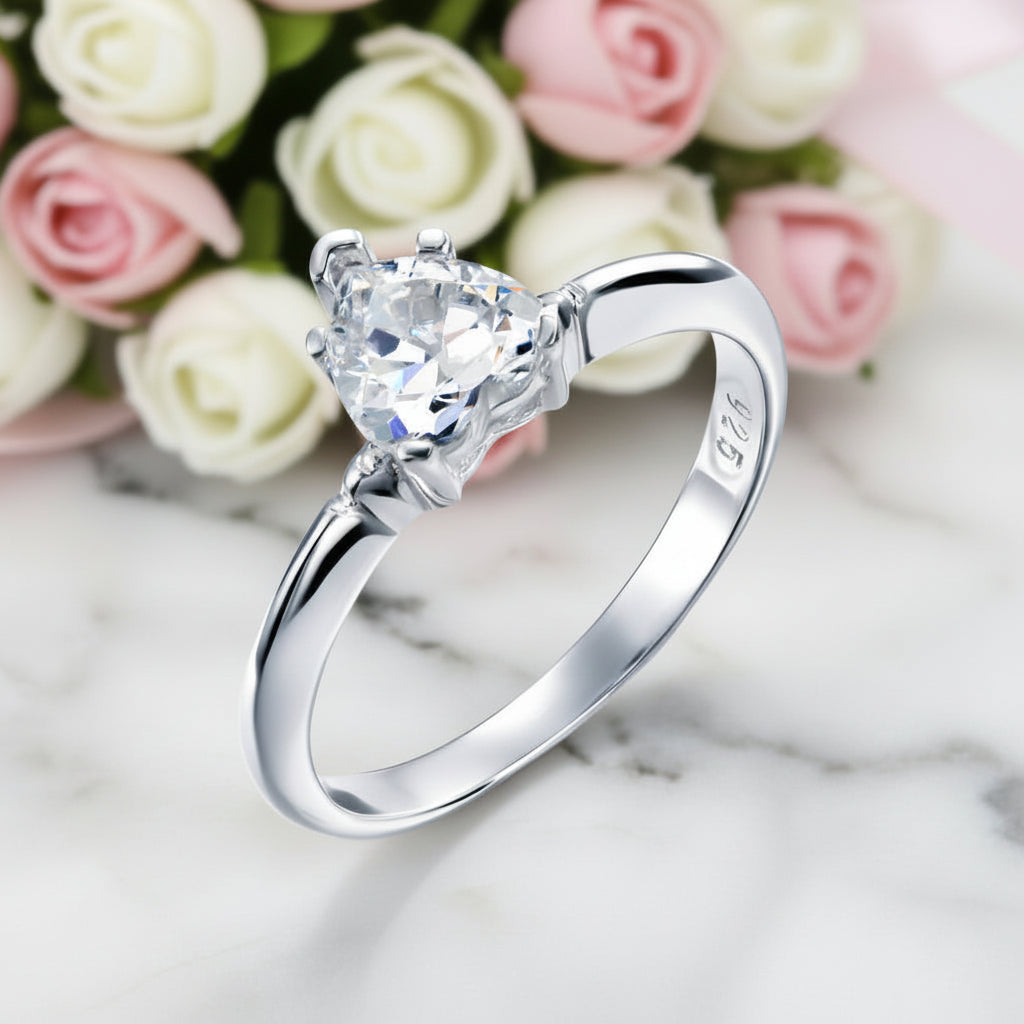 1.5 Carat Heart Cut Diamond Option Engagement Ring-Black Diamonds New York