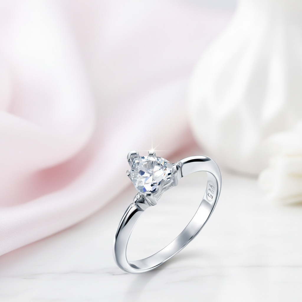 1.5 Carat Heart Cut Diamond Option Engagement Ring-Black Diamonds New York