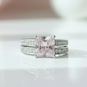 1.5 Carat Princess Cut Diamond 2-Pcs Wedding Engagement Ring Set-Black Diamonds New York