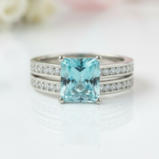 1.5 Carat Princess Cut Diamond 2-Pcs Wedding Engagement Ring Set-Black Diamonds New York