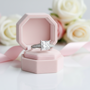 1.5 Ct Princes Cut Solid Wedding Promise Engagement Ring-Black Diamonds New York