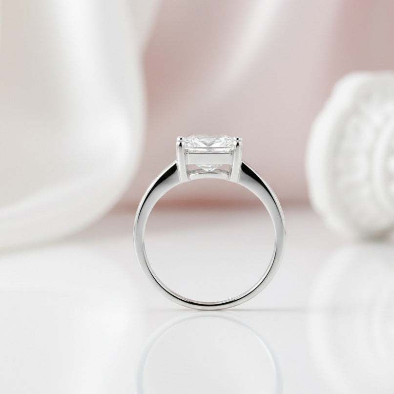 1.5 Ct Princes Cut Solid Wedding Promise Engagement Ring-Black Diamonds New York