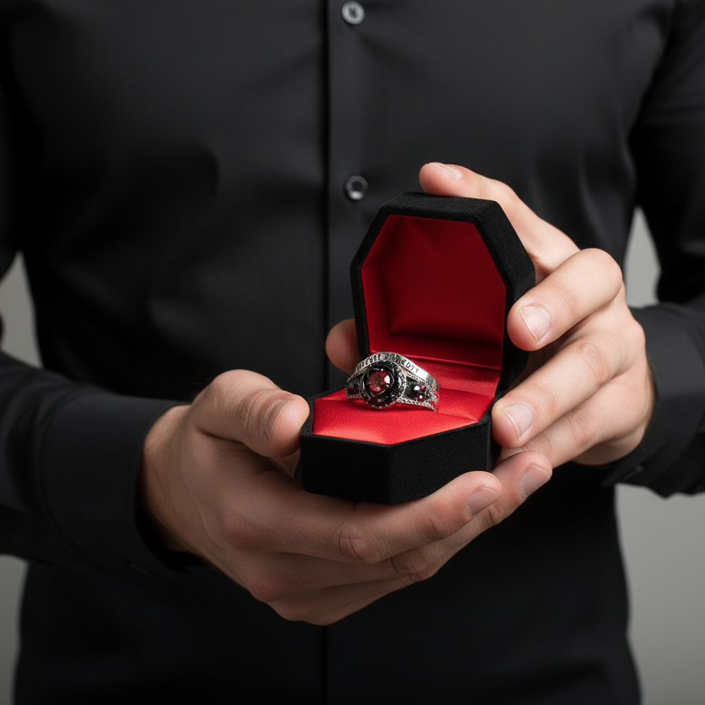 Forever And Ever Wedding Rings- 14k Rose Gold with Skulls-Black Diamonds New York