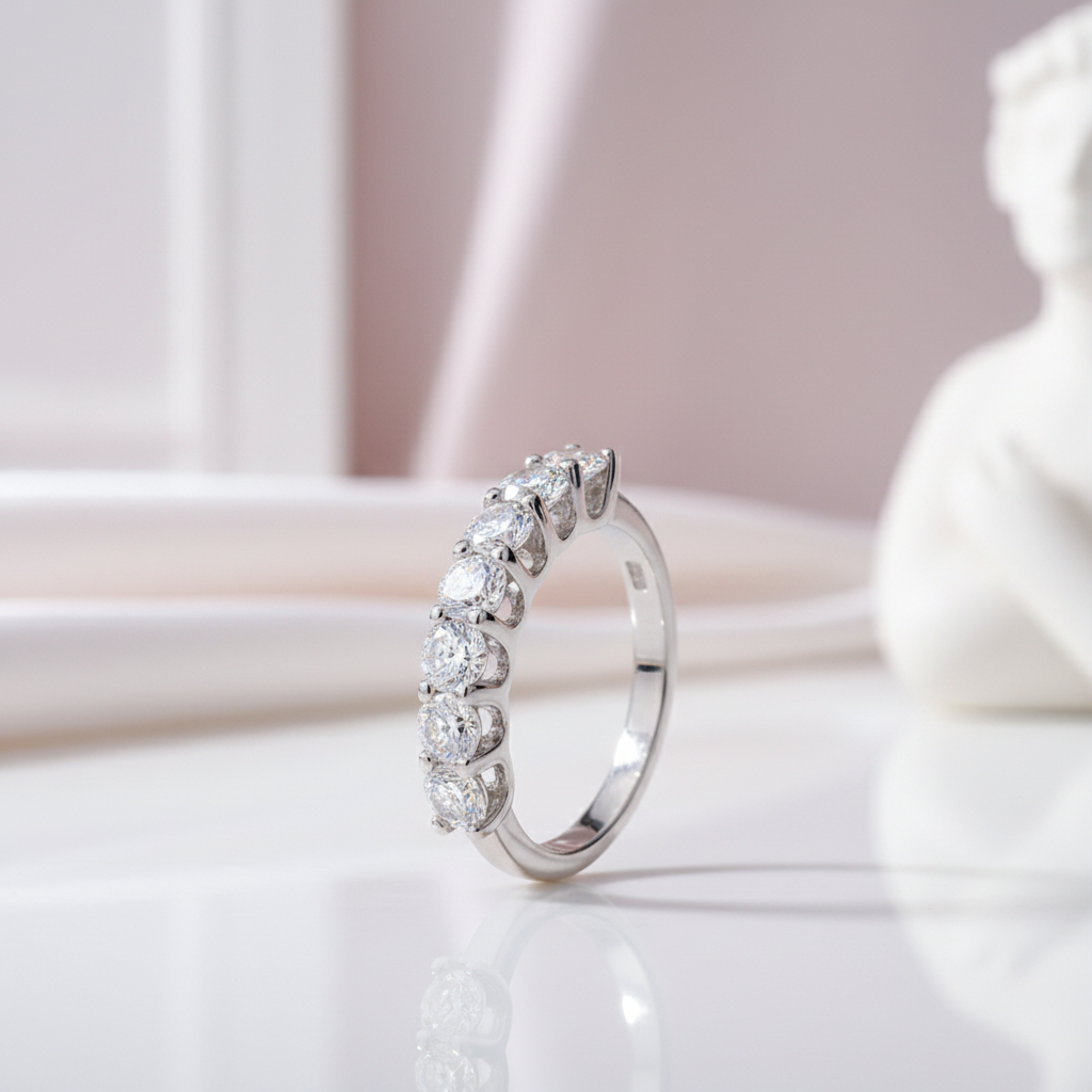 1.75 Carat Seven Stone Wedding Band-Black Diamonds New York