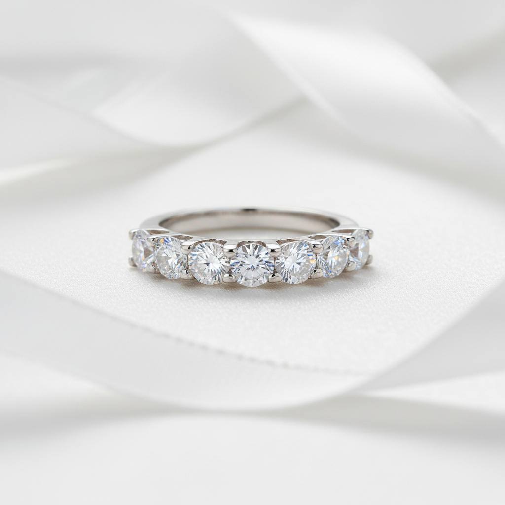 1.75 Carat Seven Stone Wedding Band-Black Diamonds New York