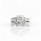 1 ct Round Cut Diamond Option White Gold Engagement Set-Black Diamonds New York
