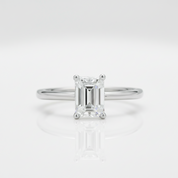 1.0 Ct Emerald Cut Diamond Option Solitaire Engagement Ring-Black Diamonds New York