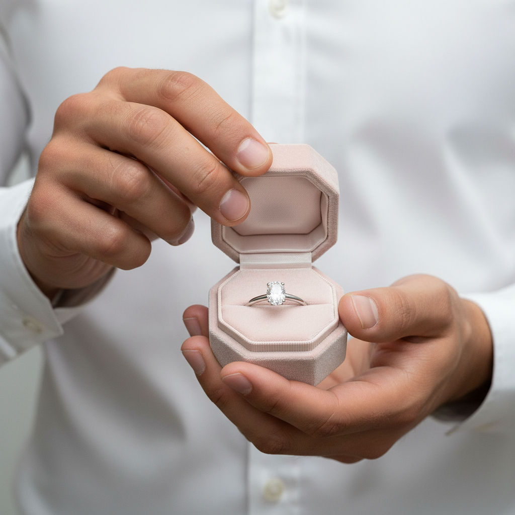 1.0 Ct Oval Cut Diamond Option Solitaire Engagement Ring-Black Diamonds New York