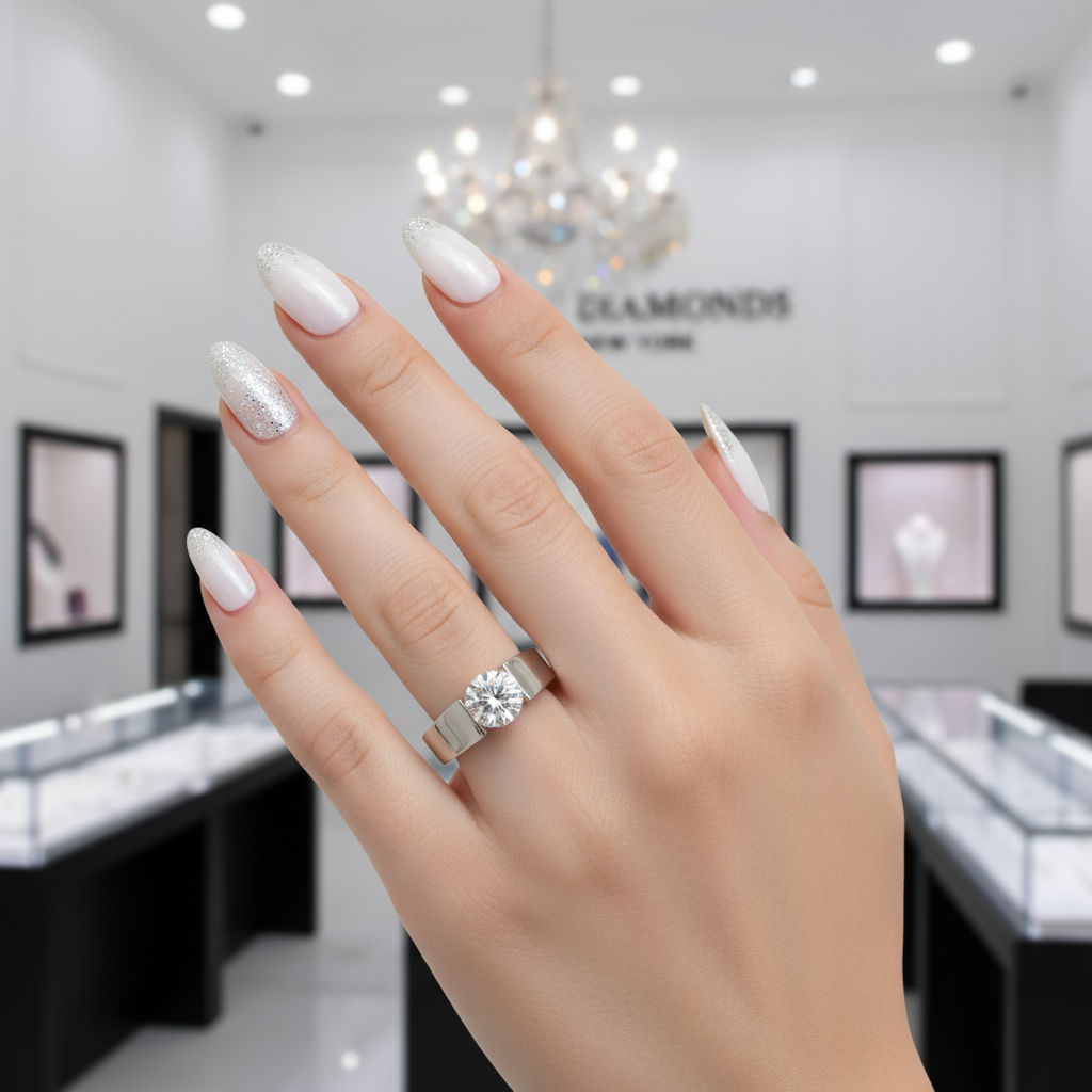 1ct 6.5mm Excellent Cut Diamond Wedding Band-Black Diamonds New York