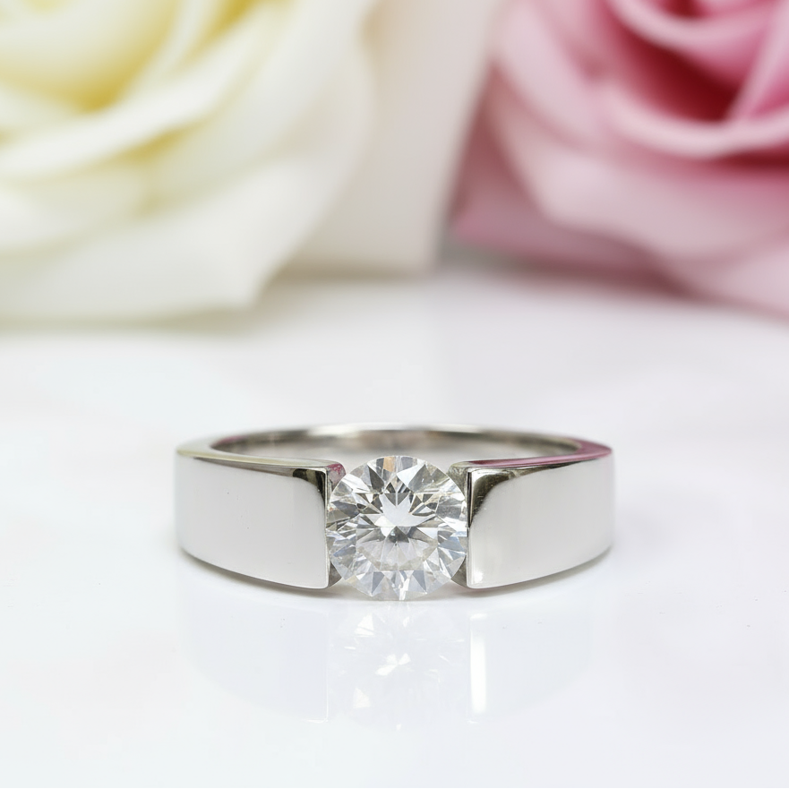 1ct 6.5mm Excellent Cut Diamond Wedding Band-Black Diamonds New York