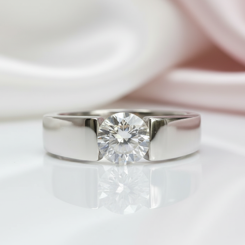 1ct 6.5mm Excellent Cut Diamond Option Wedding Band-Black Diamonds New York