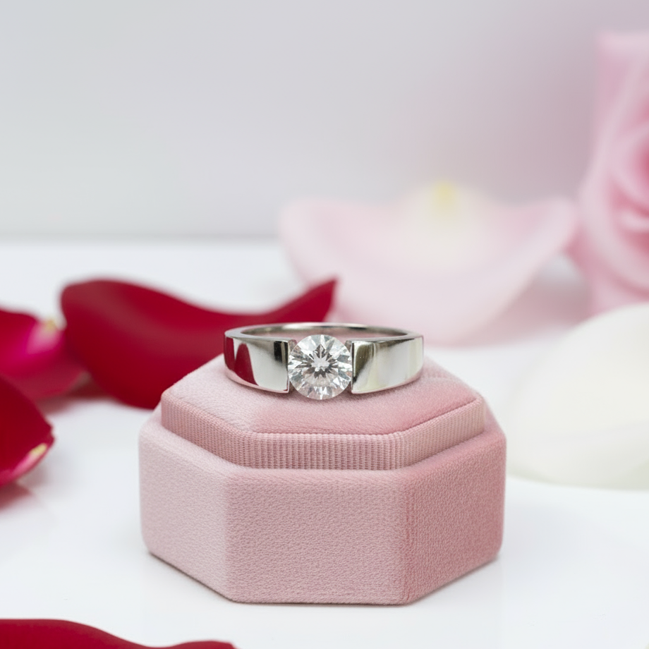 1ct 6.5mm Excellent Cut Diamond Wedding Band-Black Diamonds New York