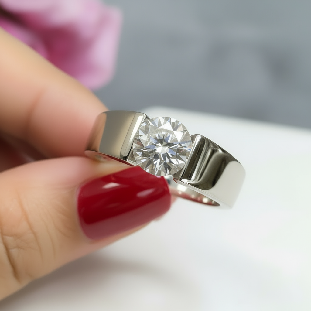 1ct 6.5mm Excellent Cut Diamond Wedding Band-Black Diamonds New York