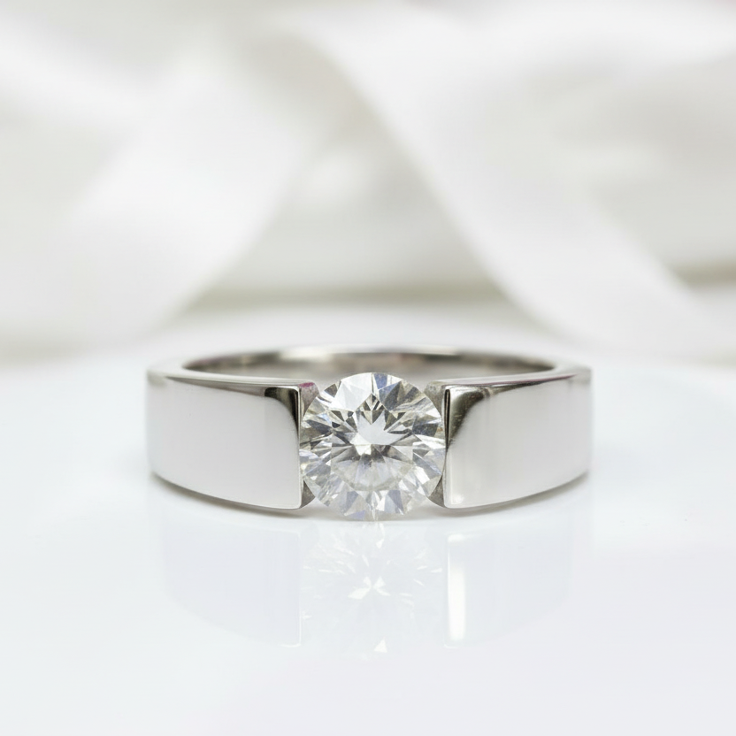 1ct 6.5mm Excellent Cut Diamond Option Wedding Band-Black Diamonds New York
