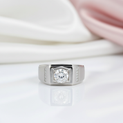 1Ct 6.5mm Solitaire Diamond Option Men's Ring-Black Diamonds New York