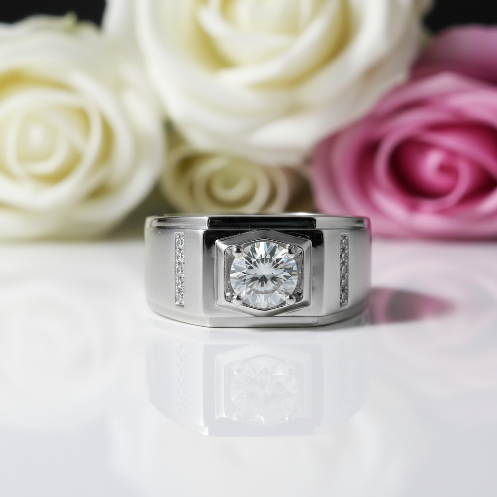 1ct. 6.5mm Solitaire Diamond Men's Wedding Band-Black Diamonds New York