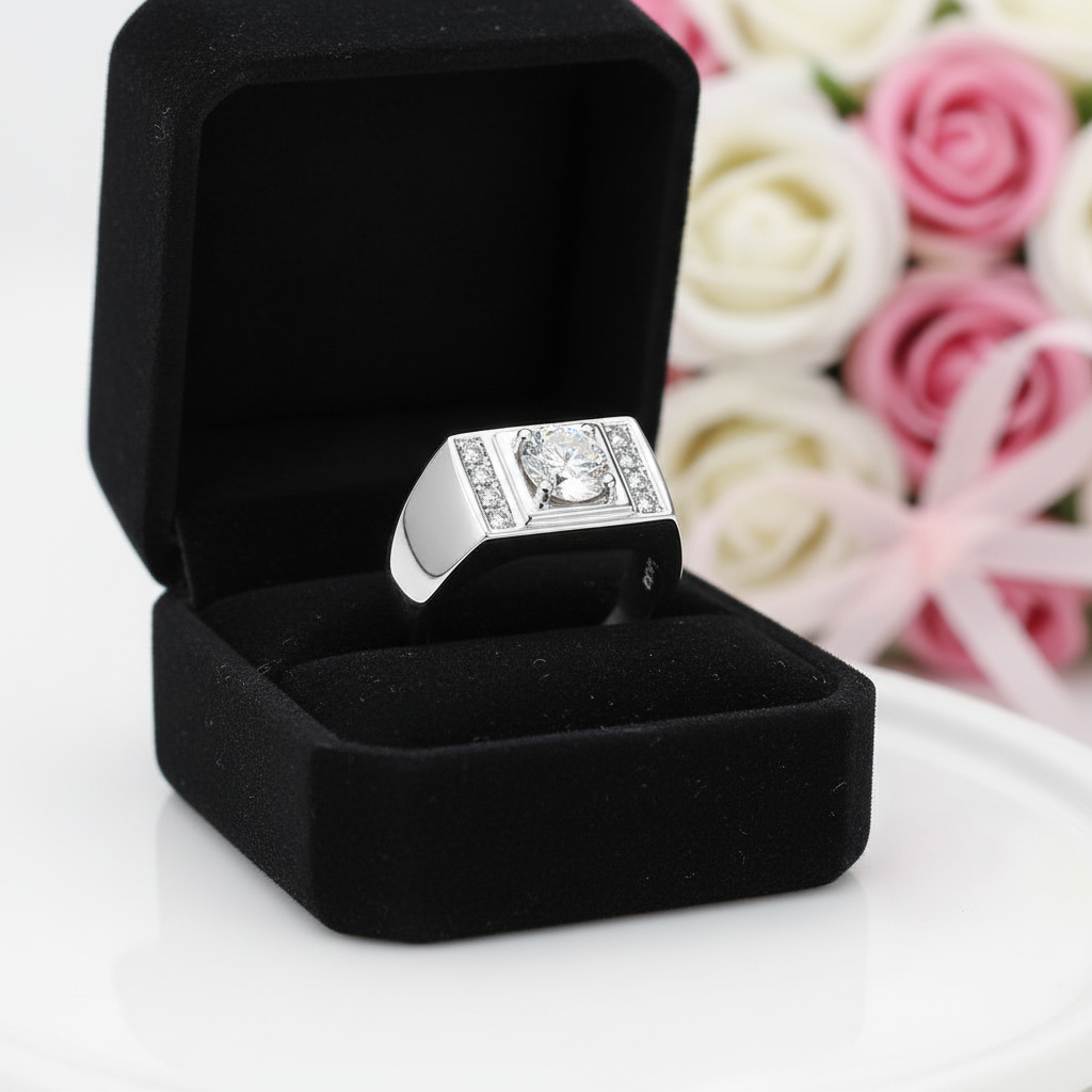 1.0 Ct Round Diamond Option Men's Wedding Band-Black Diamonds New York