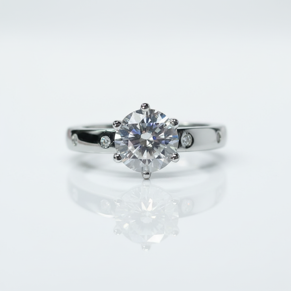 1ct D Color Round Diamond Option Engagement Ring-Black Diamonds New York