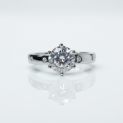 1ct D Color Round Diamond Option Engagement Ring-Black Diamonds New York