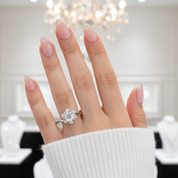 1ct D Color Round Diamond Snowflake Halo Engagement Ring-Black Diamonds New York